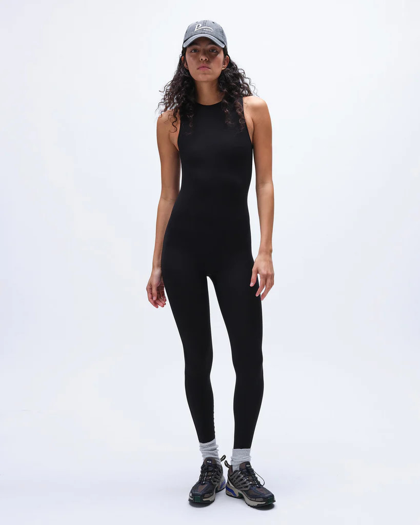 Sleeveless Full Length Unitard - Black | Adanola UK