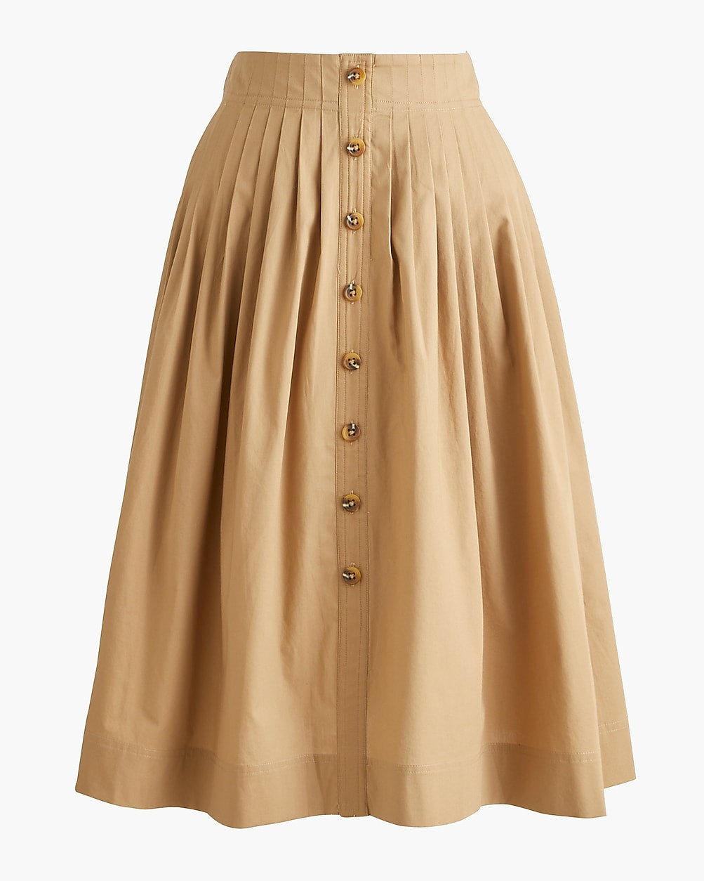 Pleated button-front midi skirt | J.Crew Factory
