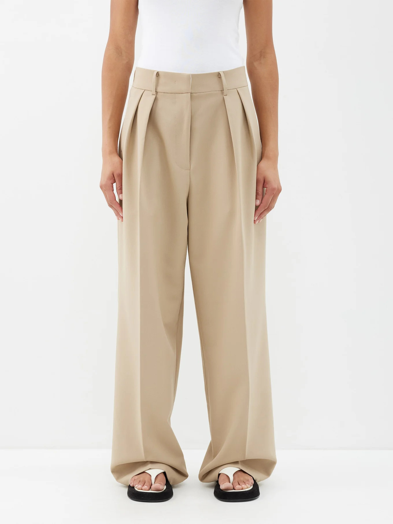 Corrin pleated wide-leg trousers | The Frankie Shop | Matches (UK)