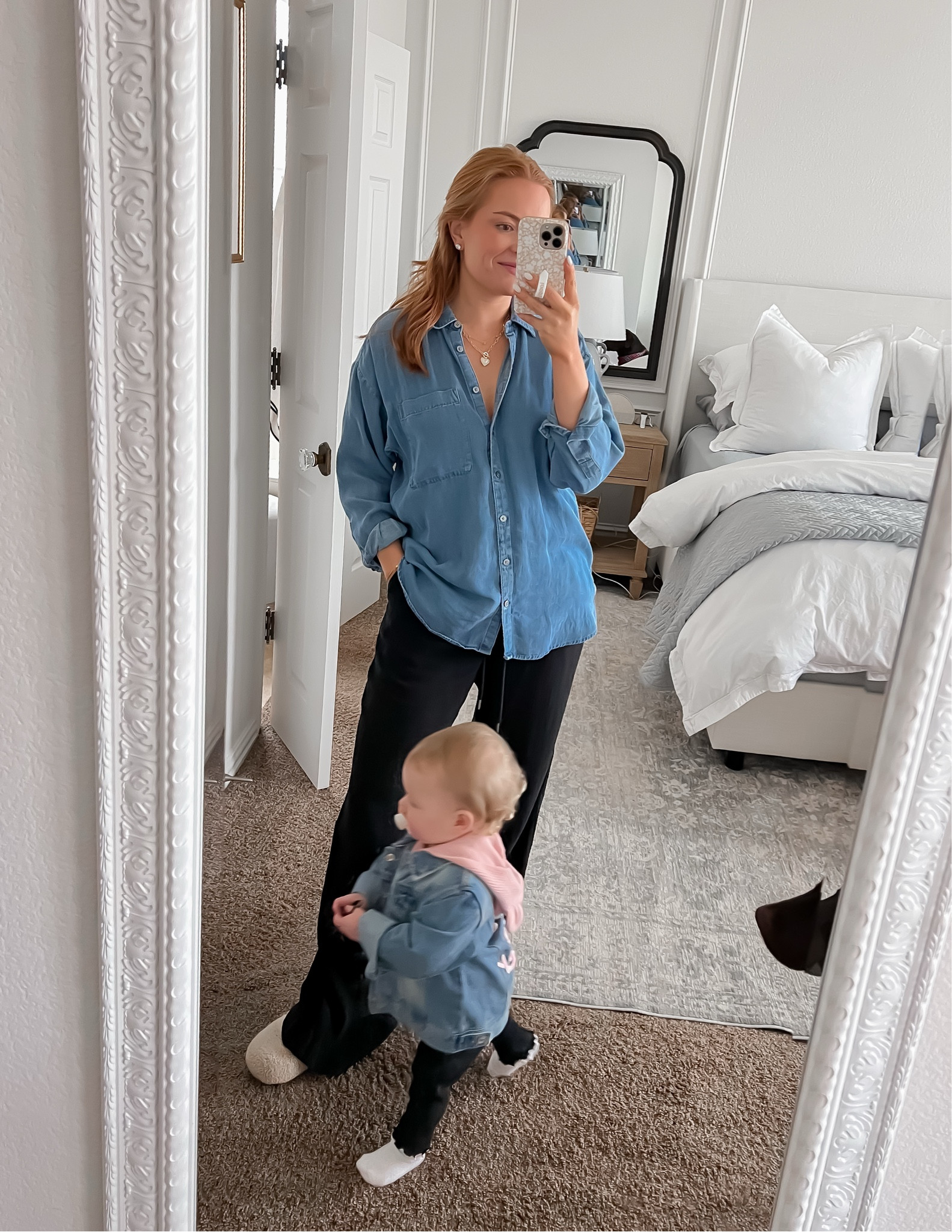 Today’s work from home outfit! I love an oversized chambray shirt heading into the spring! This one is on sale for $40!

#LTKSaleAlert #LTKSeasonal #LTKFindsUnder50