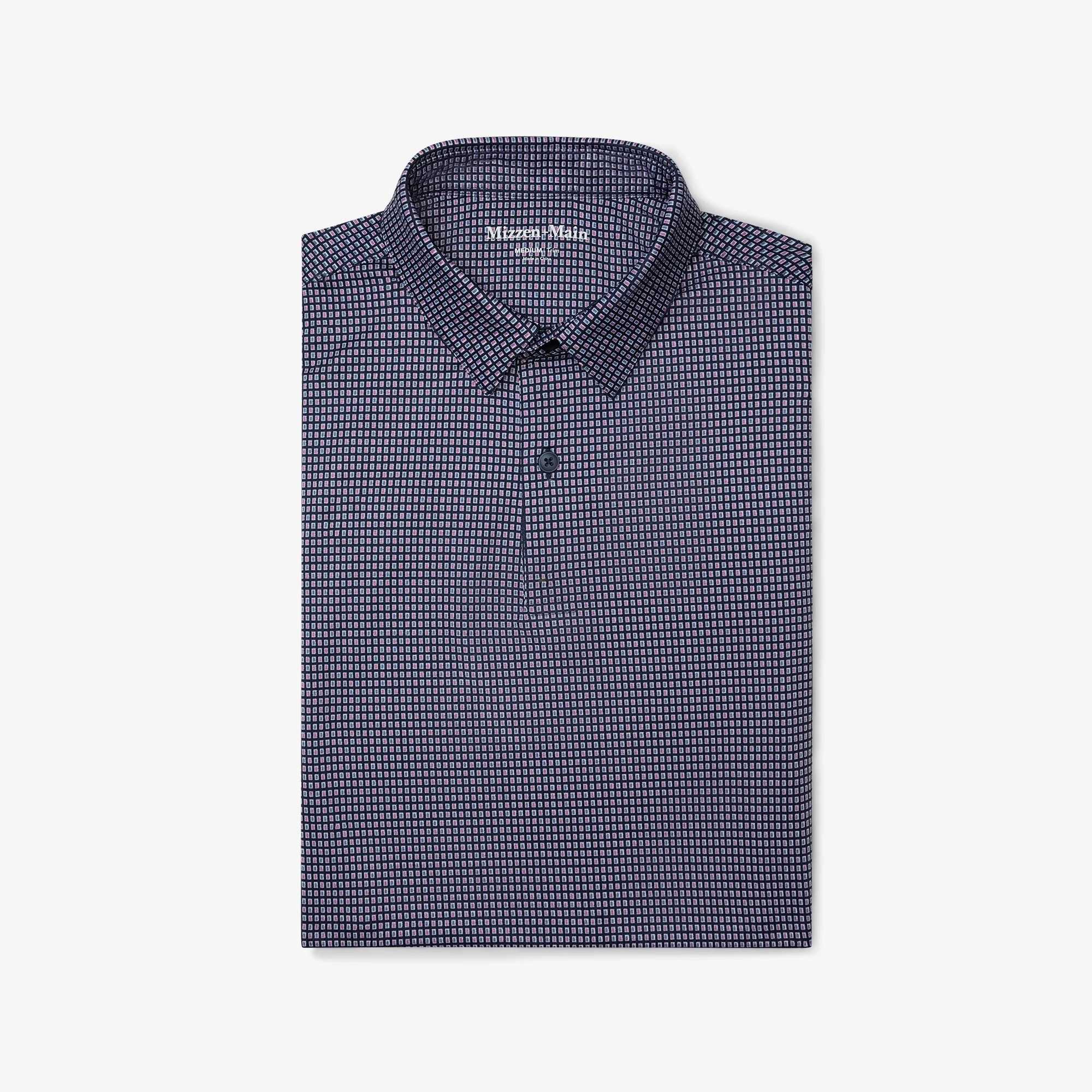 Halyard Polo - Navy Multi Rectangle | Mizzen + Main