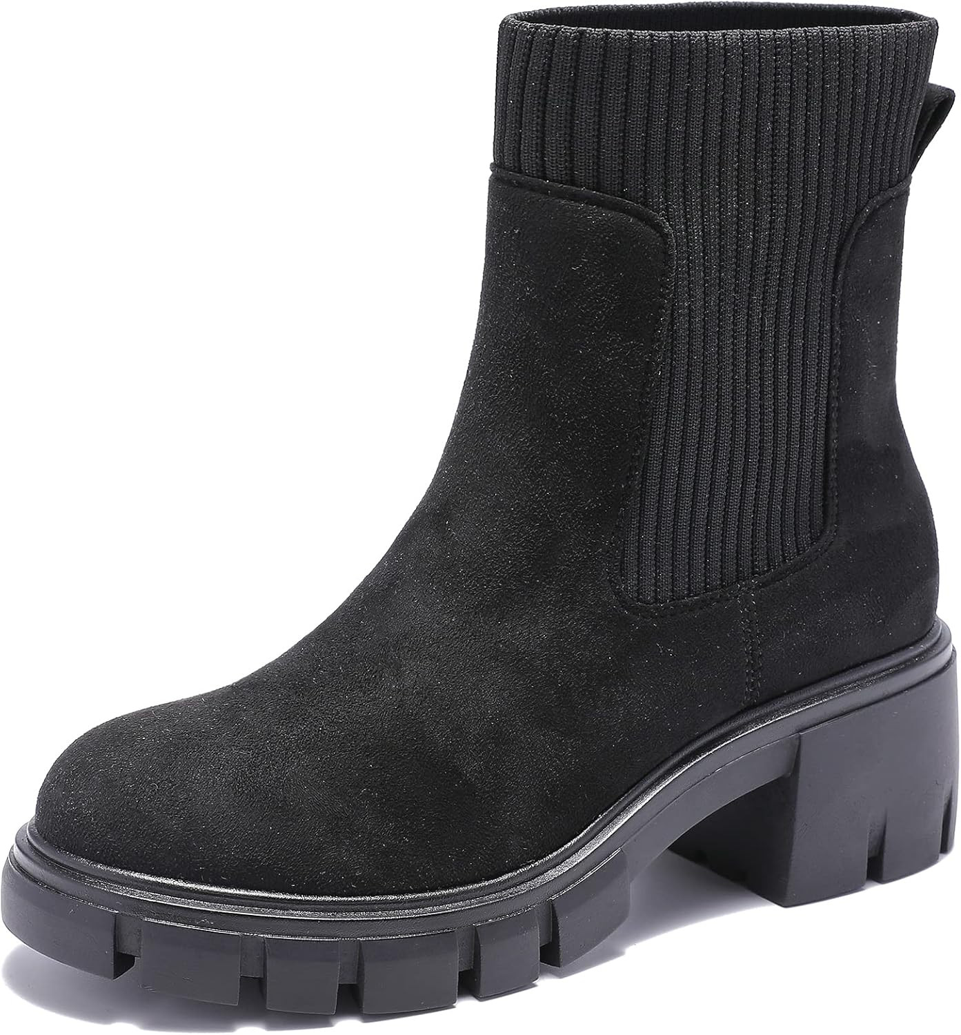 Platform boots for women - winter Non-Slip combat boots chunky heels chelsea ladies boots | Amazon (US)