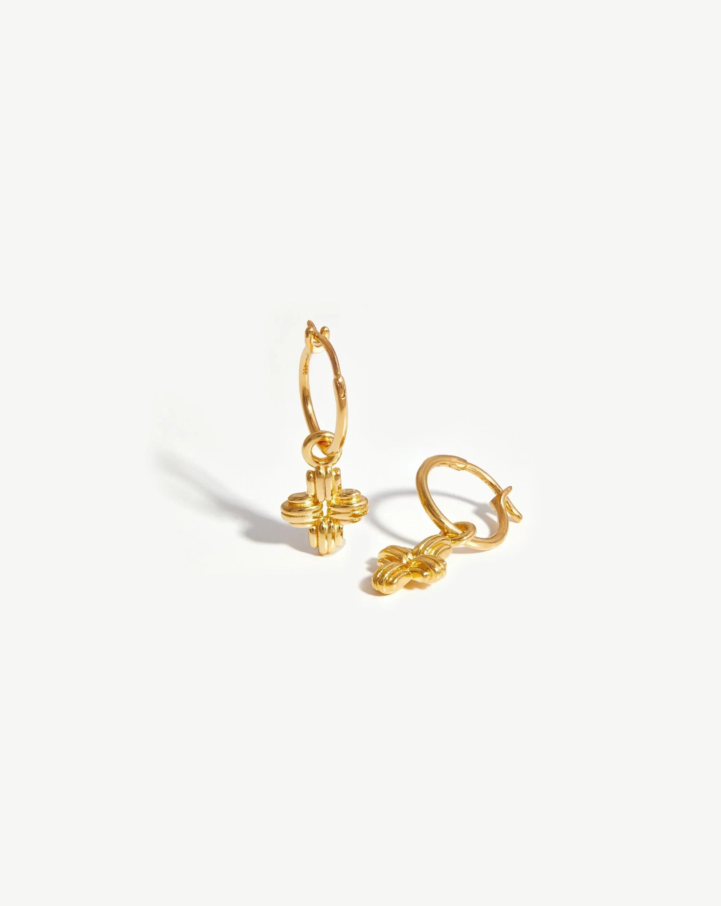 Lucy Williams Ridge Cross Charm Hoop Earrings: 18 ct Gold | Missoma US | Missoma US