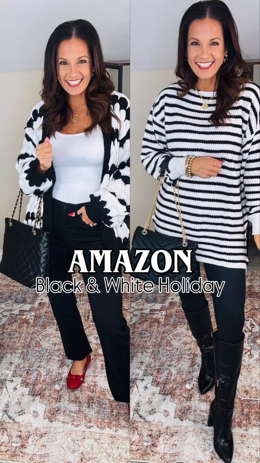 Black and White holiday 🖤🤍
Easy and comfortable outfits for the holidays that you can wear all season!

 All items run TTS 



#LTKStyleTip #LTKOver40 #LTKFindsUnder50

#LTKSaleAlert #LTKHoliday #LTKCyberWeek