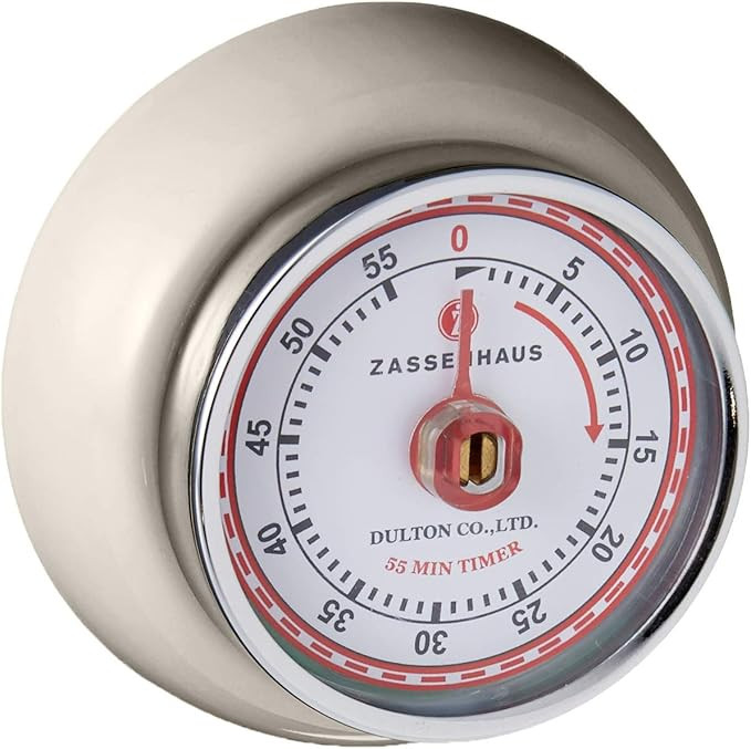 Zassenhaus 60-Minute Magnetic Steel "Retro" Kitchen Timer, Cream | Amazon (CA)