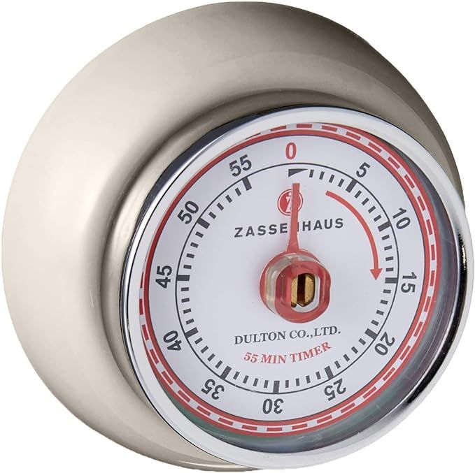 Zassenhaus 60-Minute Magnetic Steel "Retro" Kitchen Timer, Cream | Amazon (CA)