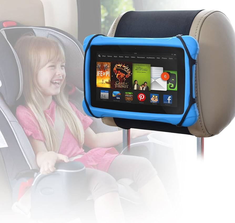 Car Headrest Holder WANPOOL Car Headrest Mount Silicon Holder for 7-10 Inch Fire Tablets | Amazon (US)