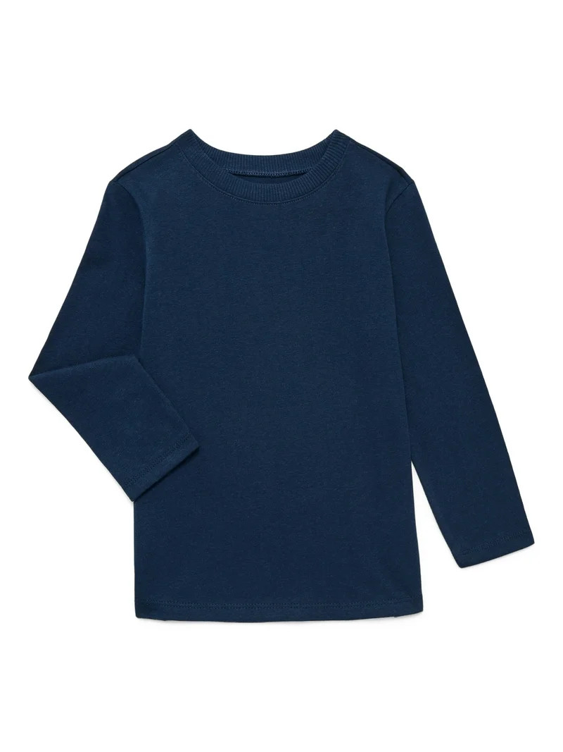 Garanimals Toddler Boy Long Sleeve Brushed Jersey Solid T-Shirt, Sizes 18M-5T | Walmart (US)