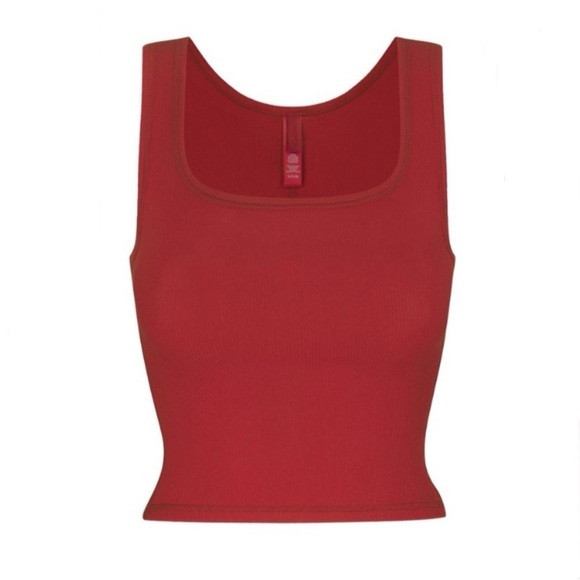 RARE skims “brick” red cotton rib tank top | Poshmark