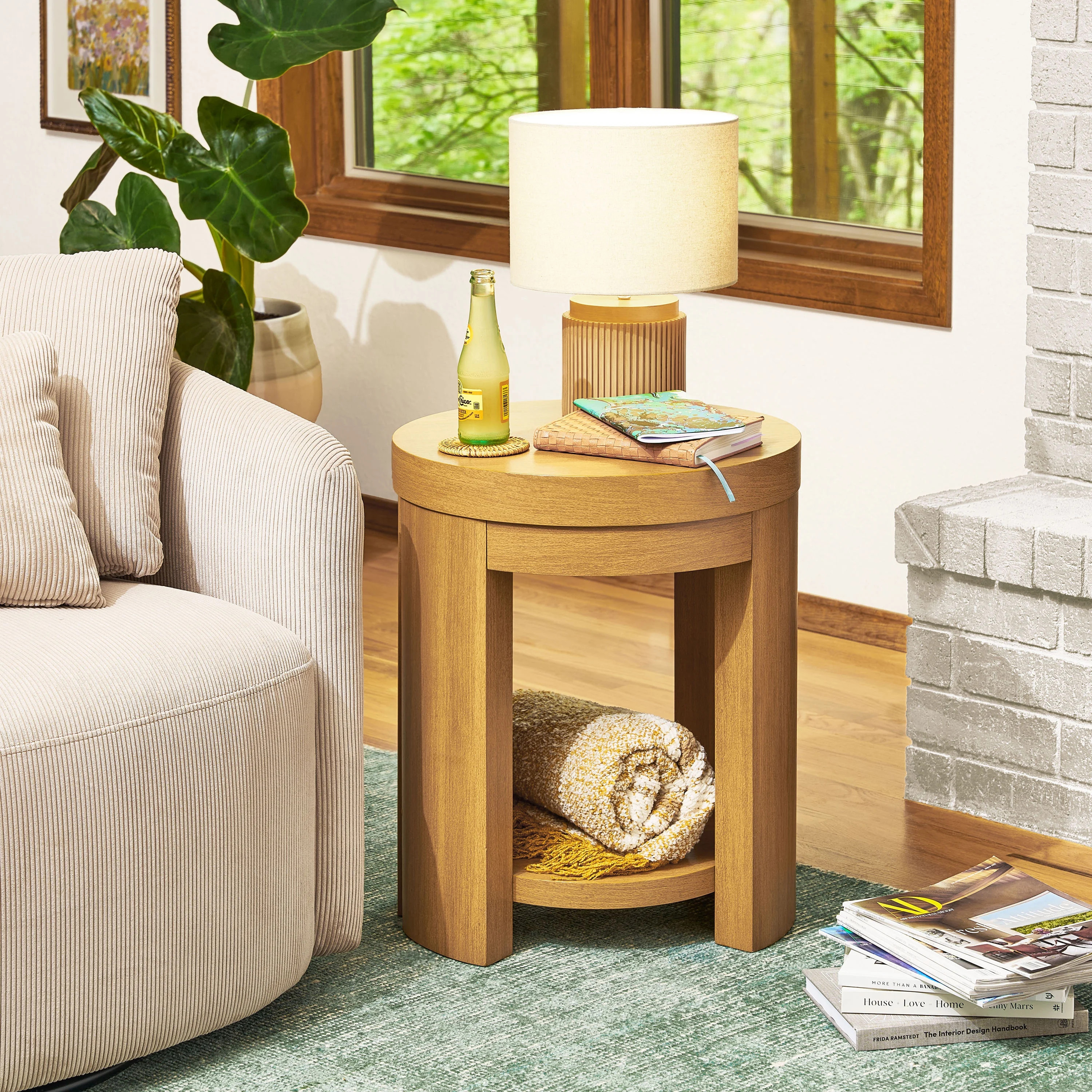 Beautiful drew side table, warm honey finish | Walmart (US)