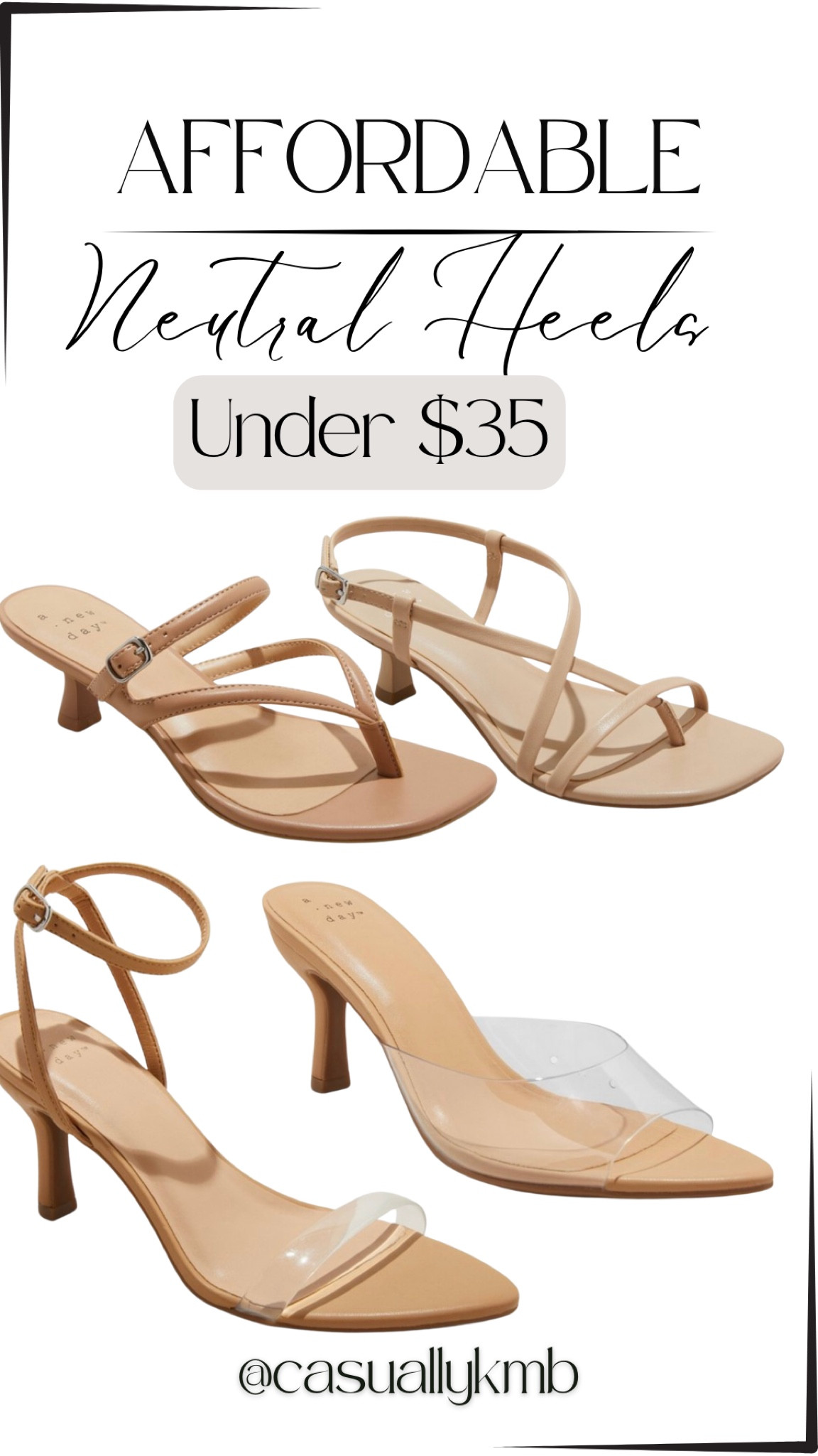 Love having a neutral sandal to wear with spring and summer outfits! These are great because they are affordable and have a lower heel! 

#heels #dressshoes #dresssandals #kittenheel #springstyle

#LTKOver40 #LTKFindsUnder50