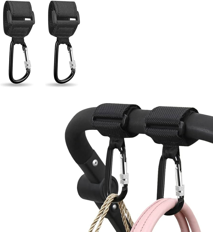 Addabst Stroller Hooks, 2 Pack Baby Stroller Hooks, Universal Stroller Clip, Hook for Stroller (Blac | Amazon (US)