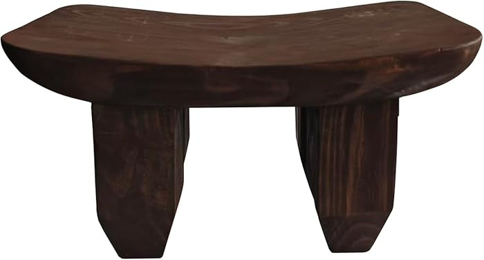 Handcrafted Solid Wood - Raw Timber Oval Four-Legged Stool, Living Room Mini Coffee Table Decor, ... | Amazon (US)