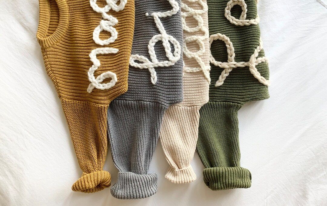 Oversized Knit Sweater Earth Tones Kids Clothing Boho Baby Baby Clothing Monthly Milestone Sweate... | Etsy (US)