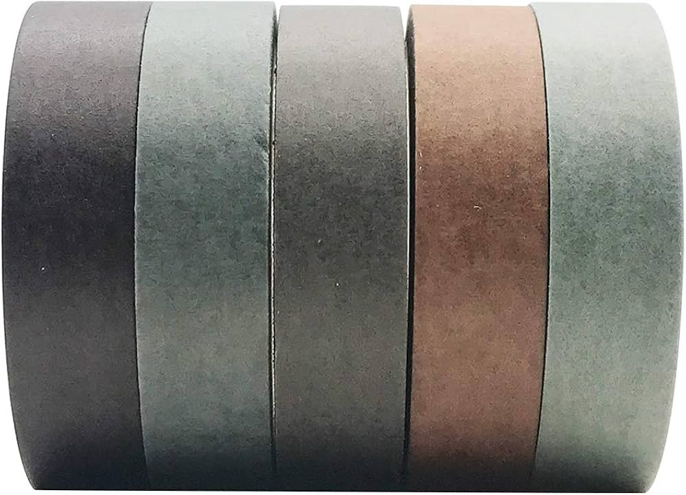 EnYan Solid Color Washi Tapes Set, 5 Rolls Basic Collection Decoration 10mm Wide Japanese Masking... | Amazon (US)