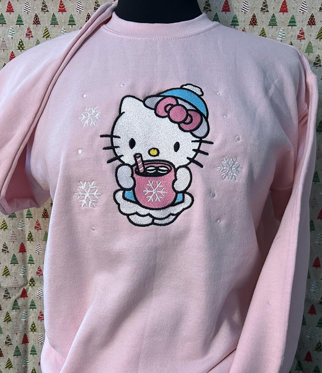 Christmas cute kitty kids sweatshirt | Etsy (US)