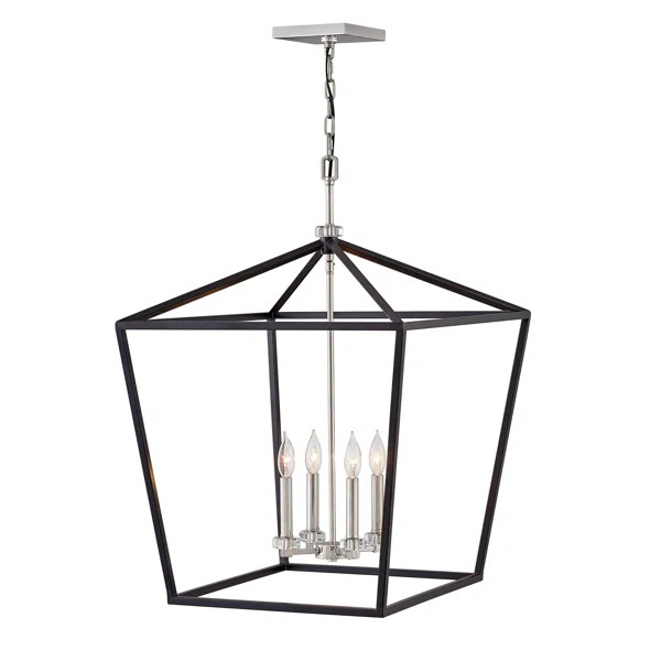 Kaplan 4 - Light Fabric Dimmable Lantern Geometric Chandelier | Wayfair North America