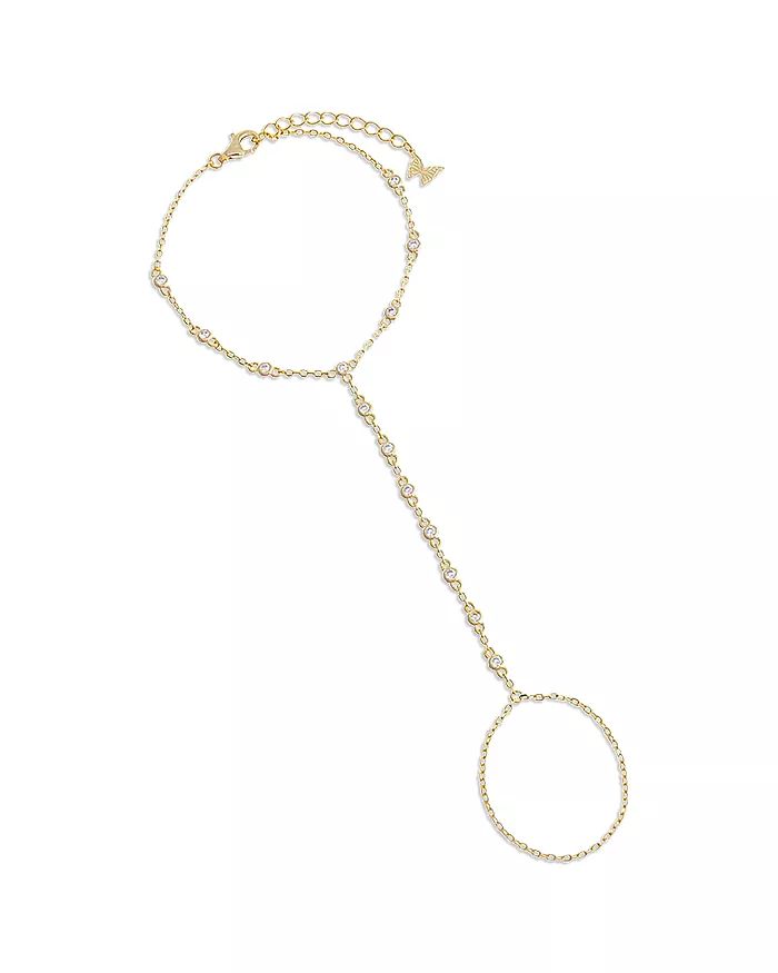 By Adina Eden Station Hand Chain Bracelet in 14K Gold Plated Sterling Silver  Jewelry & Accessori... | Bloomingdale's (US)