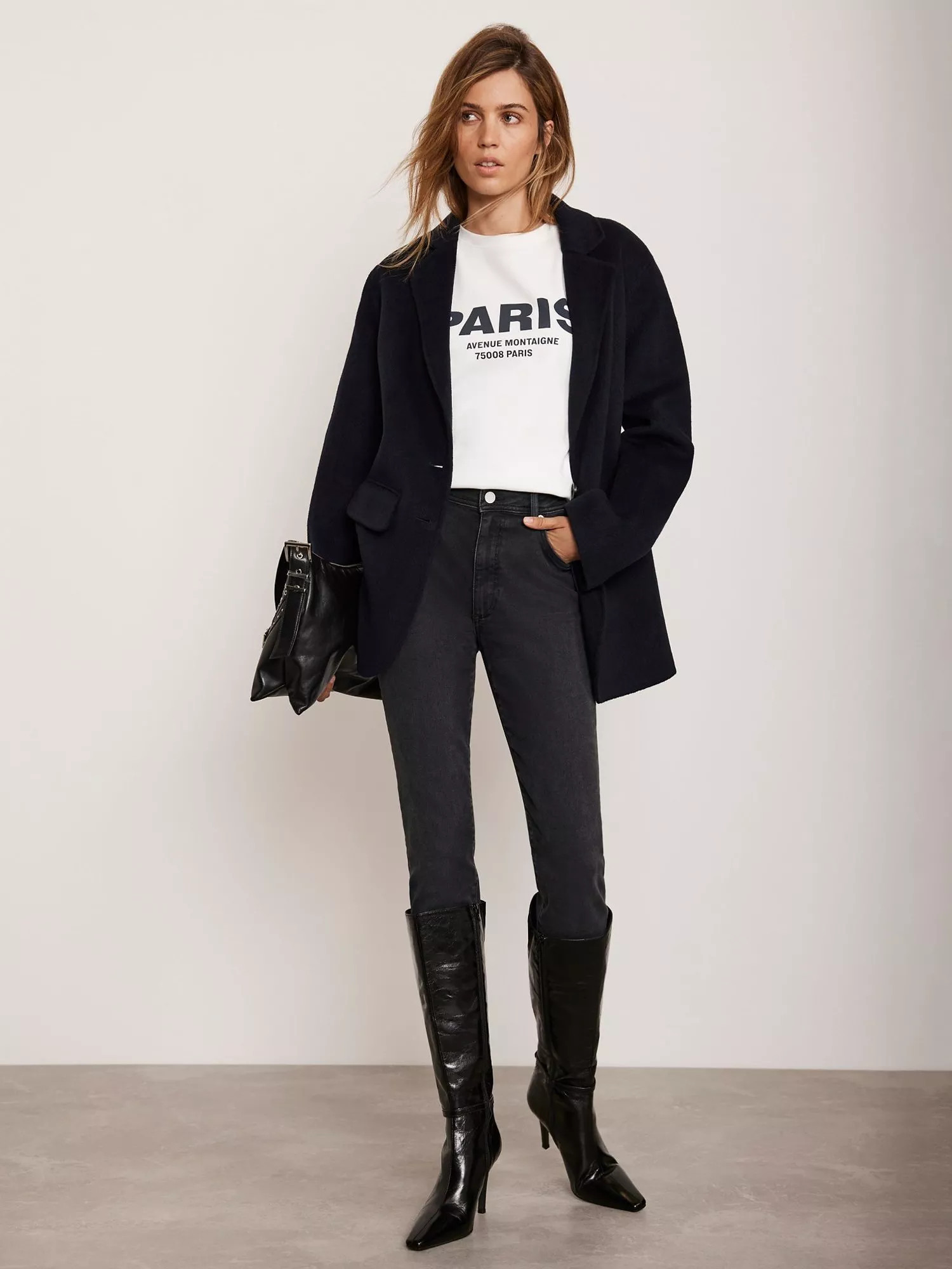 Mint Velvet Mid Rise Skinny Jeans, Black | John Lewis (UK)