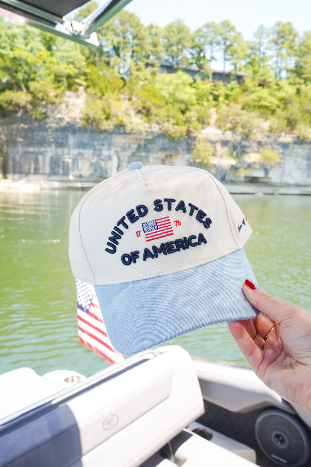 United States of America - Denim Blue Vintage Trucker Hat | KenzKustomz