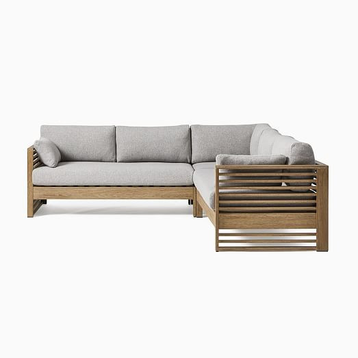 Santa Fe Slatted Outdoor 3-Piece L-Shaped Sectional | West Elm (US)