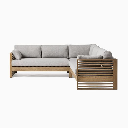 Santa Fe Slatted Outdoor 3-Piece L-Shaped Sectional | West Elm (US)