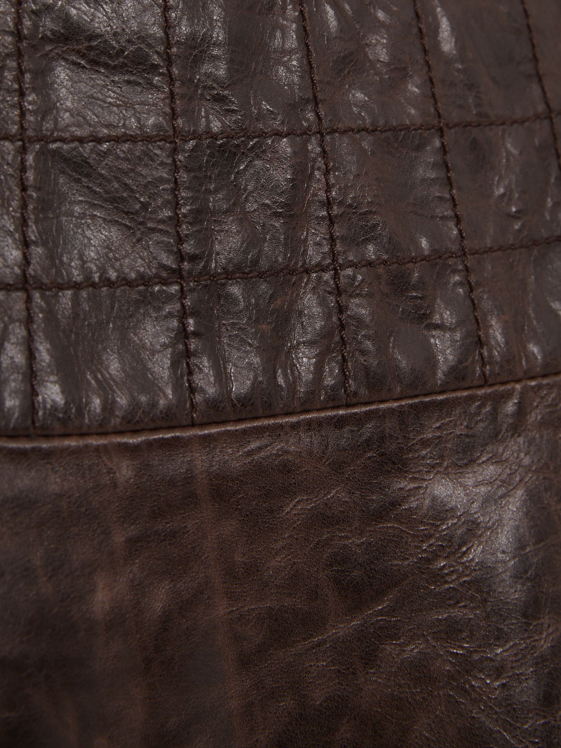 Leather Flared Mini Skirt in Chocolate | Reiss UK