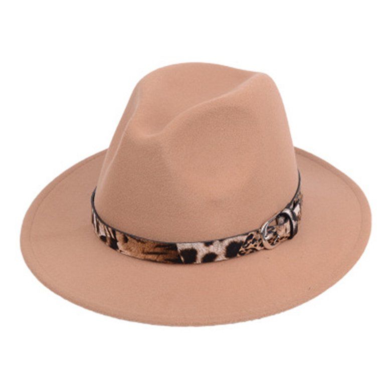 LEVEFORDWomen's Woolen Top Hat Wild Leopard Jazz Hat Trilby Panama Hat | Walmart (US)
