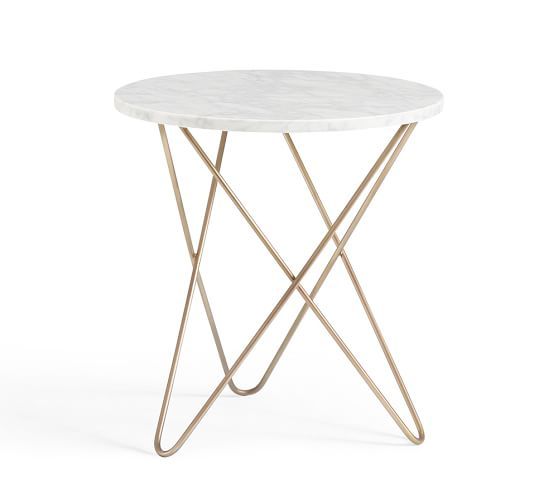 Darcy Marble-Top Accent Side Table | Pottery Barn (US)