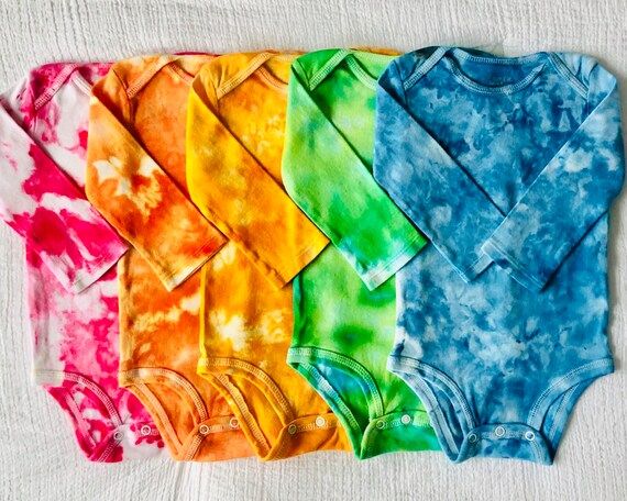 Tie Dye/Ice Dye Long Sleeve Onesie - Made To Order | Etsy (US)