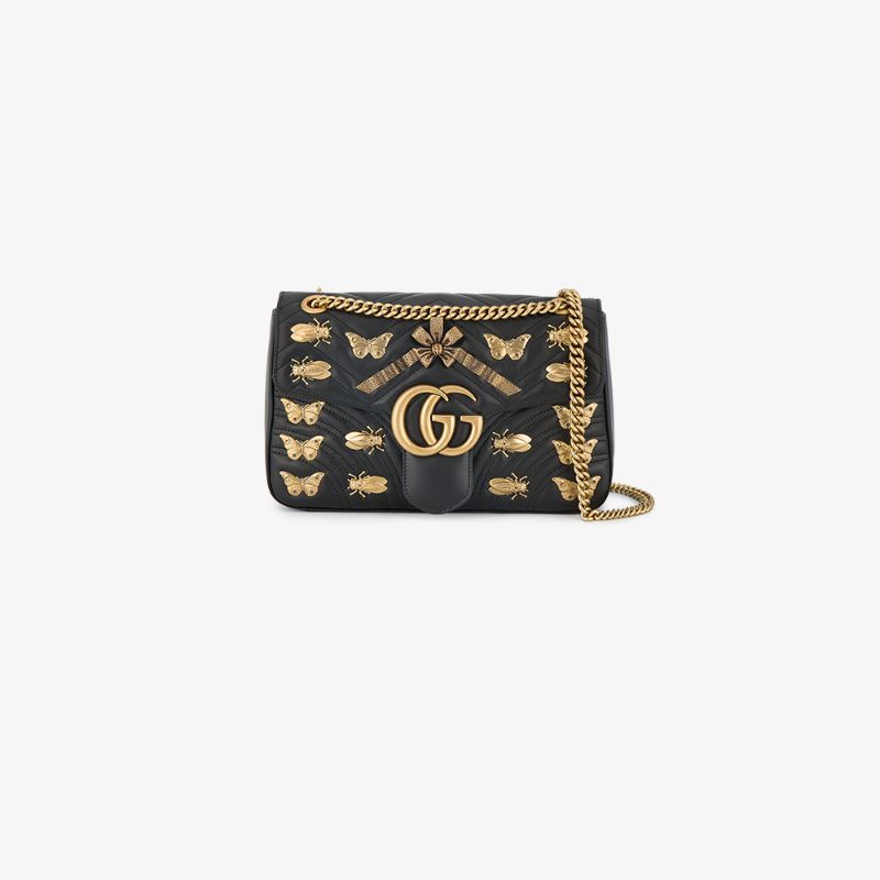 Gucci GG Marmont Insect Stud shoulder bag | Browns Fashion