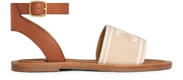 Celine Lympia sandal in Triomphe jacquard canvas and calfskin - CELINE | 24S US