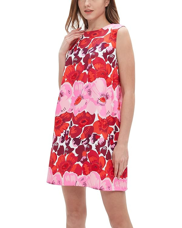 EZAPINE Women's 2025 Summer Sleeveless Tank Dress Crewneck Floral Print Pleated A Line Casual Sho... | Amazon (US)