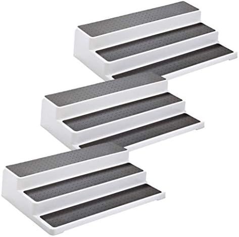 3pcs/pack Non Skid 3 Tier Lazy Susan Waterproof White Grey Silicon Surface Spice Racks Kitchen Can S | Amazon (US)