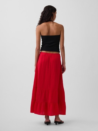 Cotton Gauze Tiered Easy Maxi Skirt | Gap (US)