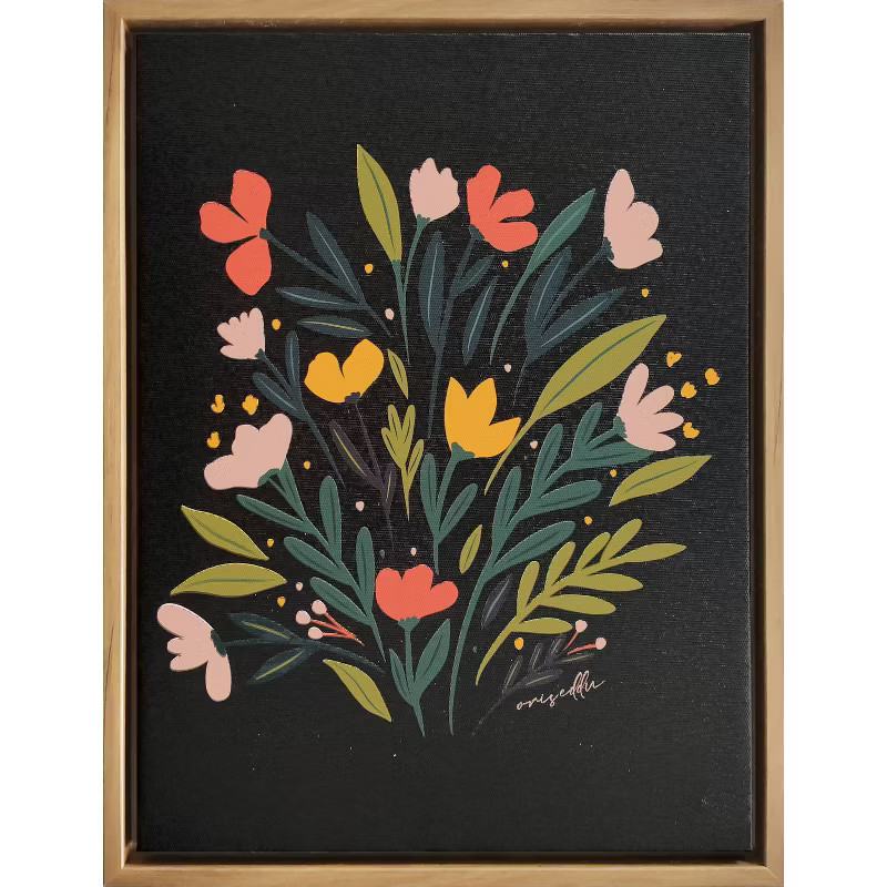 10" x 13" Floral Bouquet Framed Wall Canvas - Oris Eddu | Target