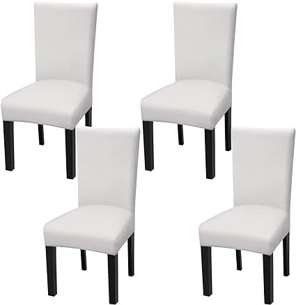 Fuloon 4 Pack Super Fit Stretch Removable Washable Short Dining Chair Protector Cover Seat Slipco... | Amazon (US)