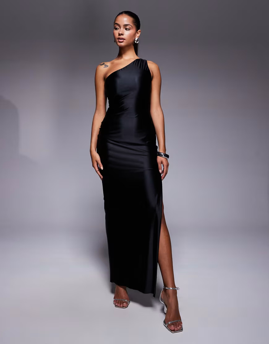 Oh Polly Sheril scarf neck maxi dress in black | ASOS (Global)