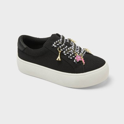 Kids' Wren Platform Lace-Up Sneakers - Cat & Jack™ Black 1 | Target