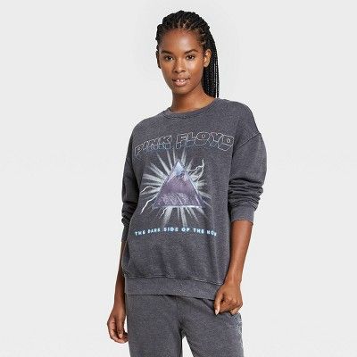 Women's Pink Floyd Metallic Graphic Sweatshirt - Charcoal | Target