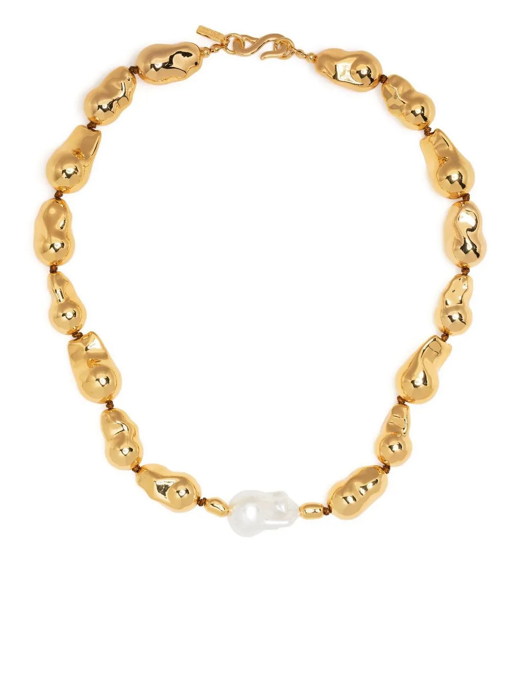 gold nugget and pearl necklace | Farfetch Global