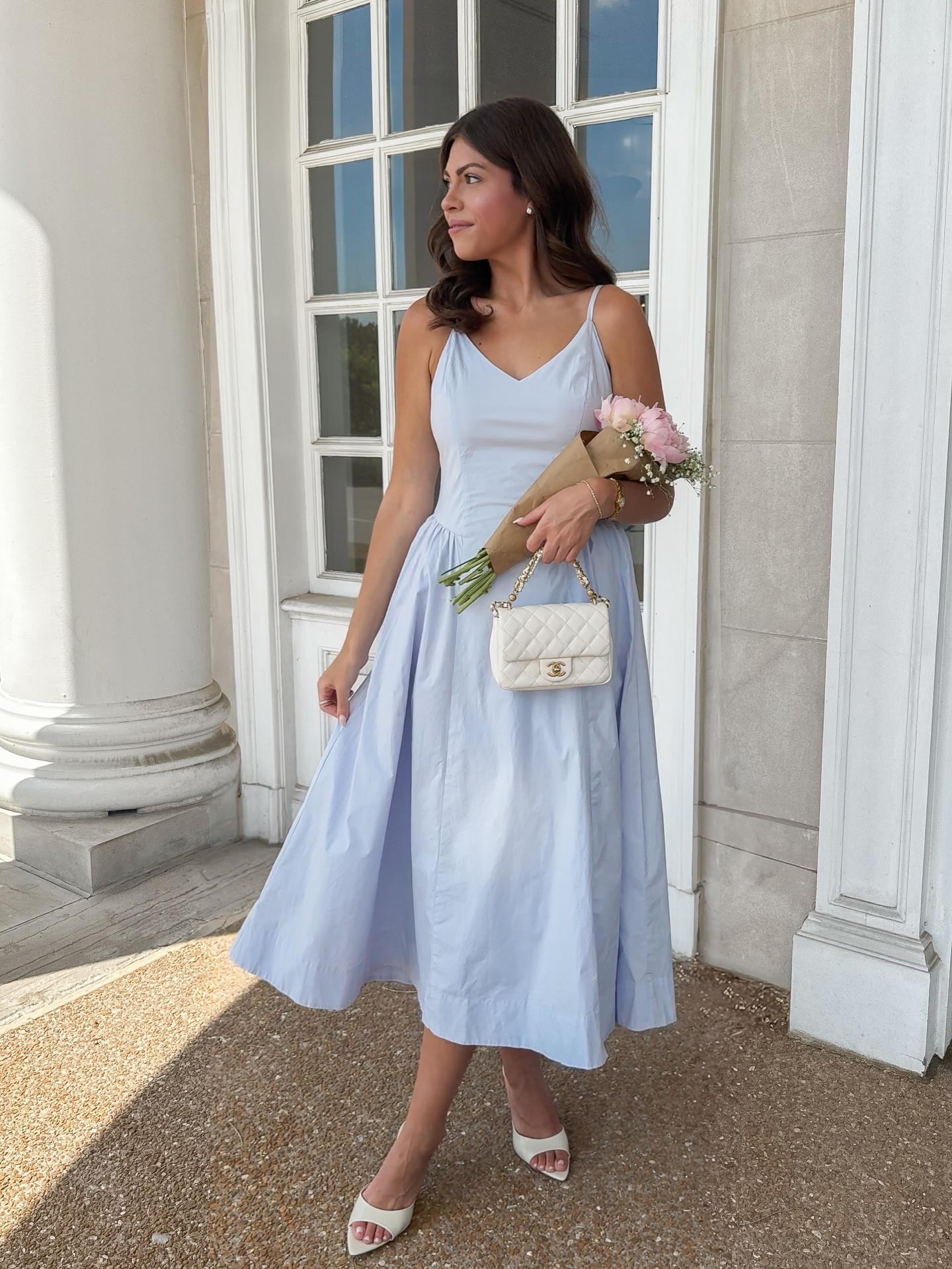 🤍🧺🌸✨🦢
Sizing:
Dress - size 4
Heels - tts 

#LTKootd