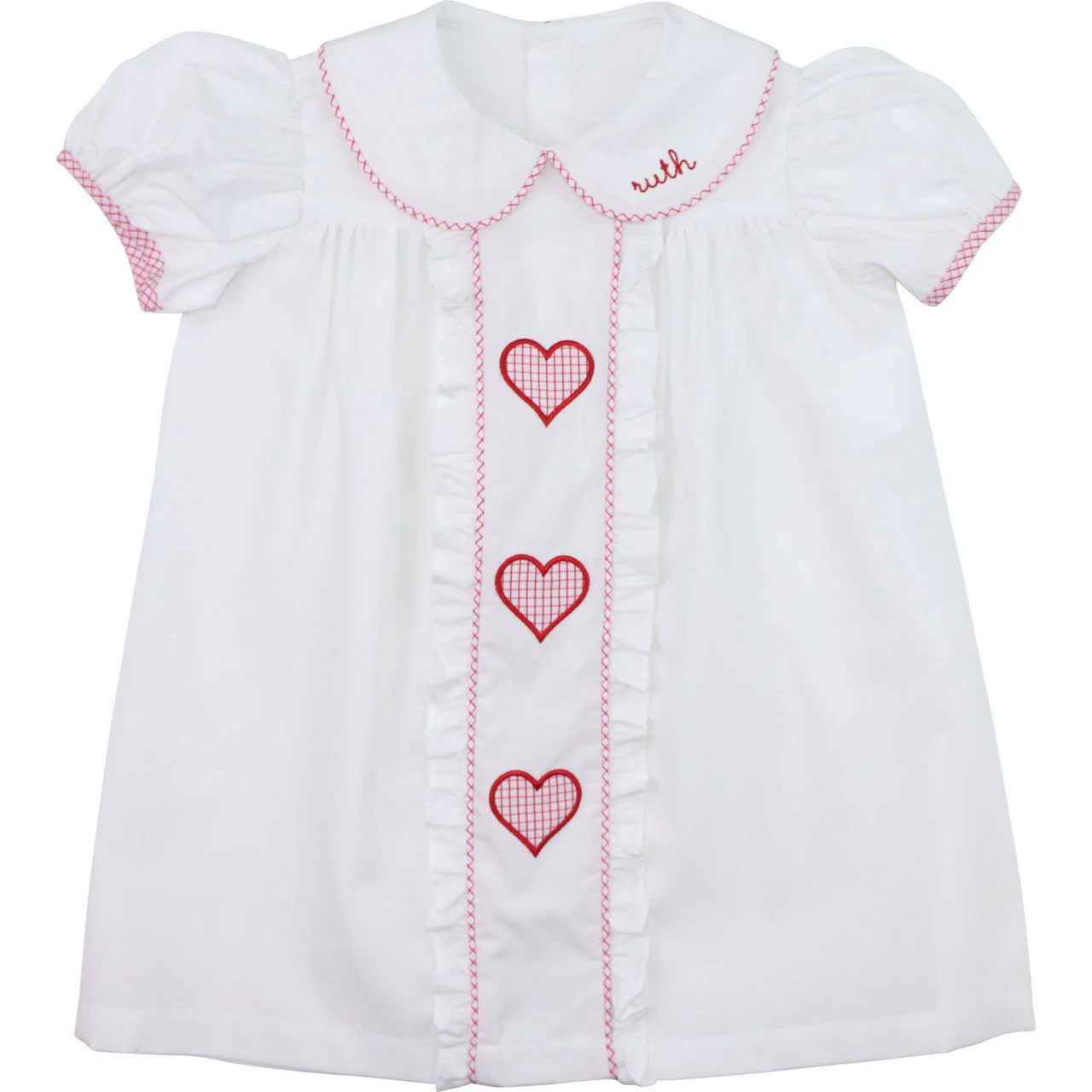 White Applique Hearts Dress | Cecil and Lou