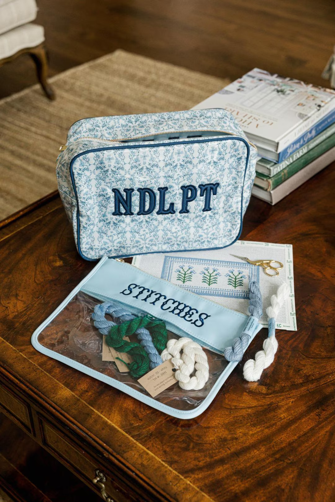 Needlepoint Clear Nylon Pouch // Needlepoint NDLPT Project Bag Storage Bridesmaids Custom Name Sc... | Etsy (US)