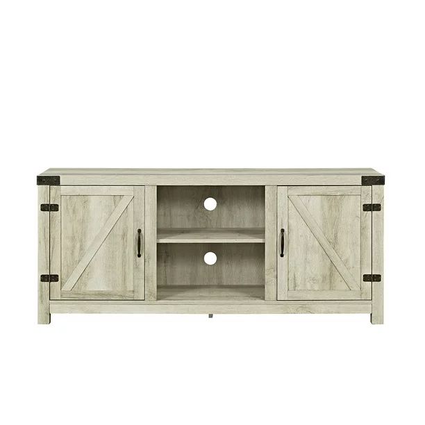 Woven Paths Modern Farmhouse Barn Door TV Stand for TVs up to 65", White Oak | Walmart (US)