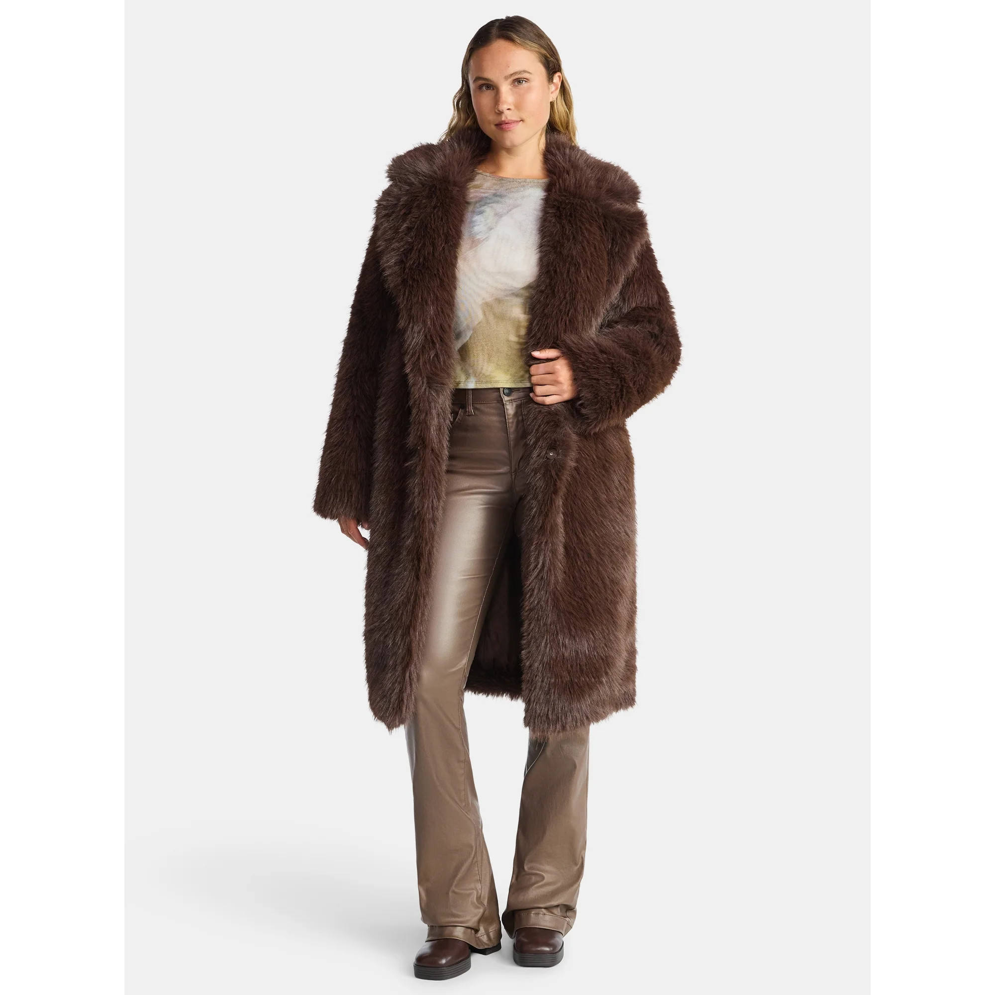 Madden NYC Women's Oversized Faux Fur Coat, Sizes XS-XXXL | Walmart (US)