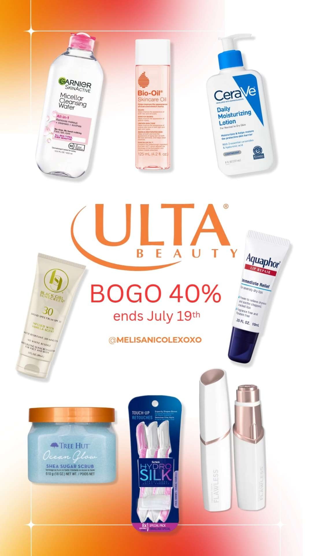 Ulta Beauty BOGO 40% off ends July 19th  

 #LTKSaleAlert #LTKFindsUnder50 #LTKBeauty