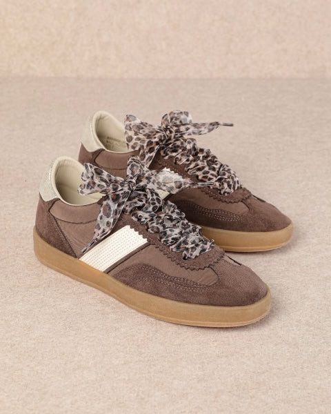 Dixie Leopard Lace Sneakers - Coffee | Bar T Boutique
