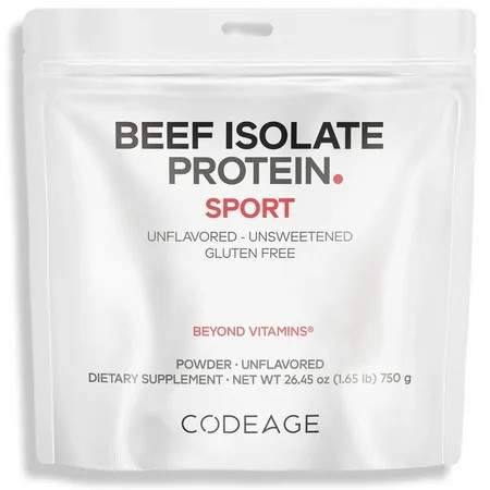 Codeage Grass-Fed Beef Isolate Protein Powder Supplement - 20 Amino Acids, Collagen-Rich - Athletes & Sports - Unflavored Carnivore Protein Supplement, BCAA & EAA Supplement - Gluten-Free - 26.45 oz | Walmart (US)
