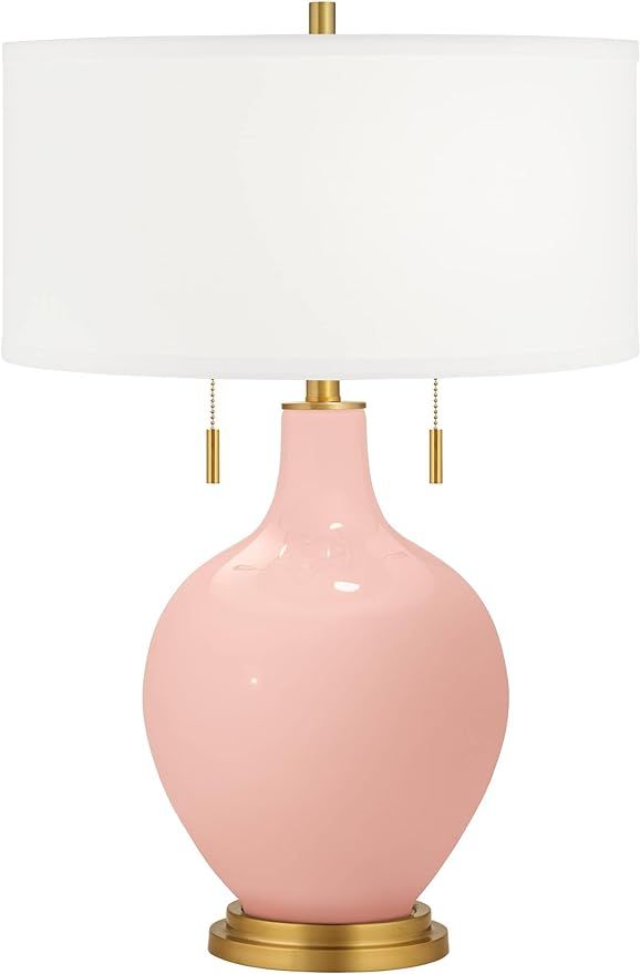 Color + Plus Rose Pink Toby Brass Accents Table Lamp | Amazon (US)